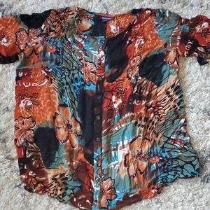 Roaman's fall colorful blouse